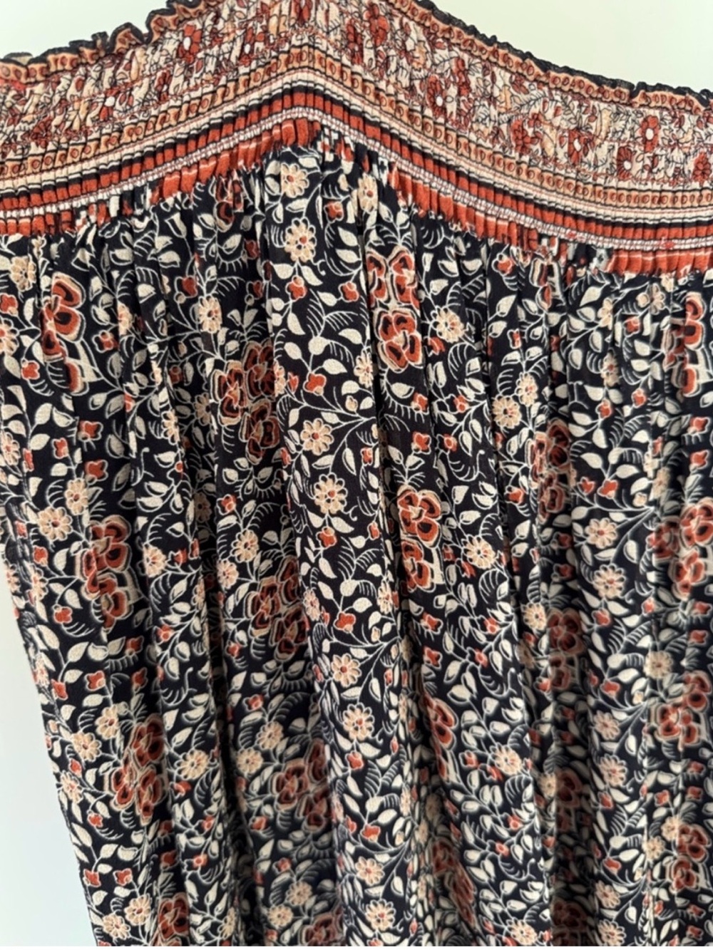 Ulla Johnson Navy and Rust Bohemian Midi Dress - Picture 5 of 7